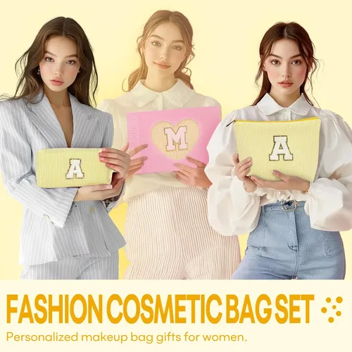 Set De Bolsas De Maquillaje Mibasies Yellow S Para Mujer Y N