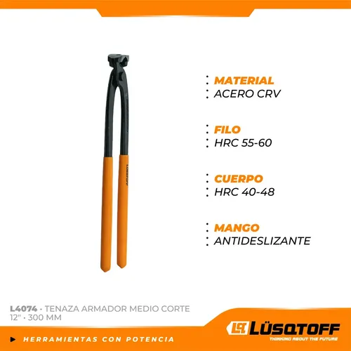 Tenaza Armador Medio Corte 12″ Lusqtoff L4074 300mm