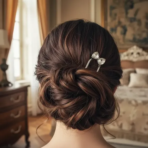 Horquilla Pelo Metal Palito Chino Rodetero Moño De Strass