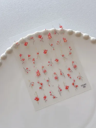 Pegatinas De Uñas Con Flores De Oro Magnolia