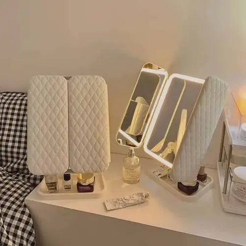 Espejo Maquillaje 3 Modos De Luz Aumento 1x2x3x Recargable