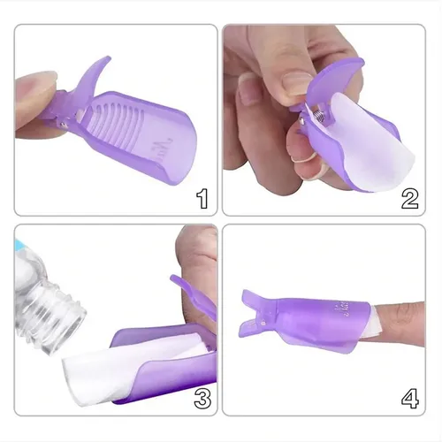 Kit Removedor Uv Broches Wipes Quita Esmalte Semi Permanente
