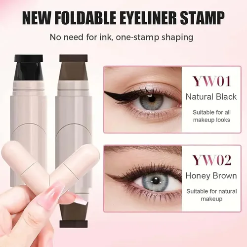 Sello De Eyeliner Plegable Reatiful 2pcs Negro Resistente Negro