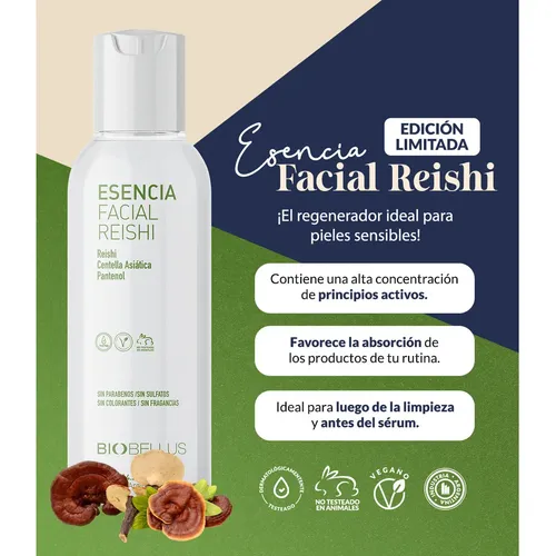 Esencia Facial Reishi Regenerador Hidratante Biobellus x125ml