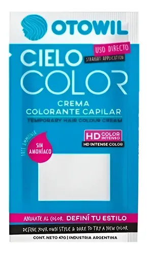 Tintura De Pelo Semipermanente Otowil Cielo Color Tono CELESTE