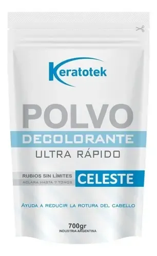 Polvo Decolorante Ultra rapido Keratotek Celeste x 700 gr