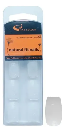 Uñas Postizas Largas Natural / Blancas X 24 U45 Color Blanca