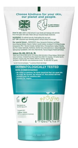 Simple Limpieza Diaria De Desintoxicación De La Piel, 150ml