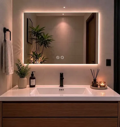 Espejo Luz Led Táctil Inteligente Baño Desempañante 60×80