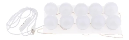 Espejo De Tocador Portátil Makeup Light, 10 Bombillas, 45 X
