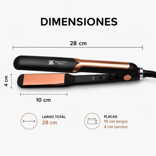 Planchita De Pelo Exxtra Tech Cerámica Con Turmalina 220c