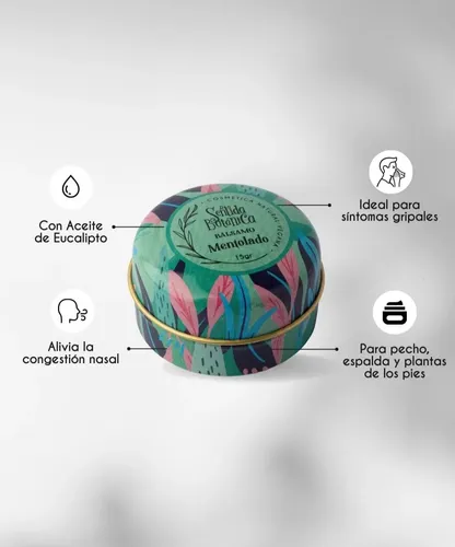 Bálsamo Labial Vegano Mentolado Sentida Botánica X 15gr