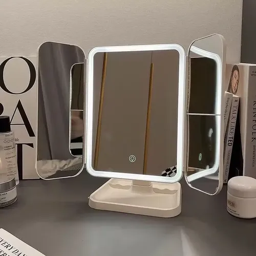 Espejo De Maquillajeled Táctil Aumento Zoom Tocador Skincare