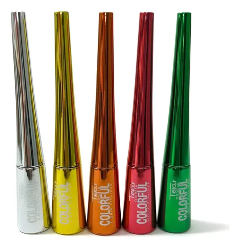 Delineador Líquido Tejar Colorful Punta Pluma Colores 3 Uni Brillante
