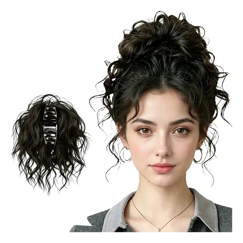 Extensión De Cabello Rizado Latin Bun Mujer Con Pinza Fuerte