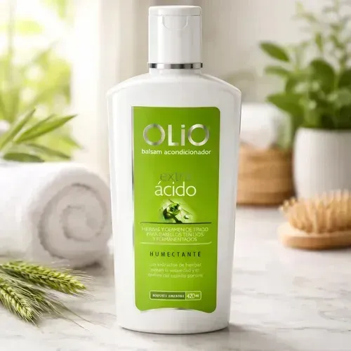 Acondicionador Olio Extra Ácido 420ml Profesional Reparador Cabello Teñido Decolorado Tratamiento Capilar pH Ácido Hidratante Nutritivo Suavizante Anti Frizz Uso Diario