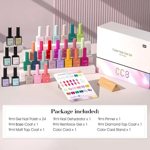 Esmalte Gel Canni Cc8 30pcs 9ml Hema-free Set Pastel Y