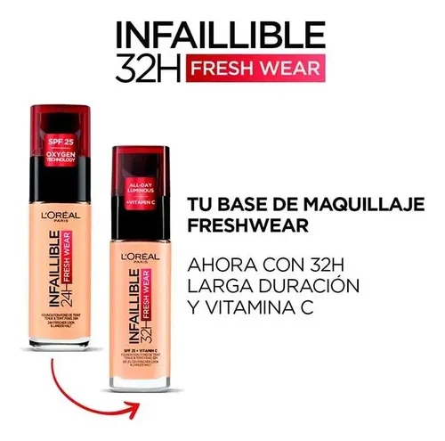 Base Infallible Fresh Wear L’oréal Paris 30ml Tono Vanilla rose