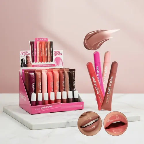 Lip Gloss Con Color Labial Hidratante Touch Of Gloss Pink 21