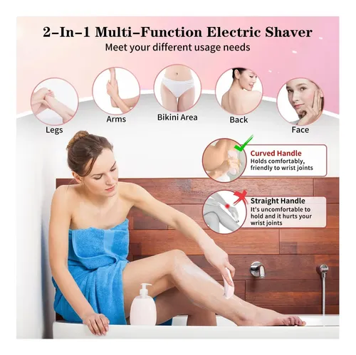 Afeitadora Eléctrica Para Mujeres Silk Glide 2 En 1 Rosa