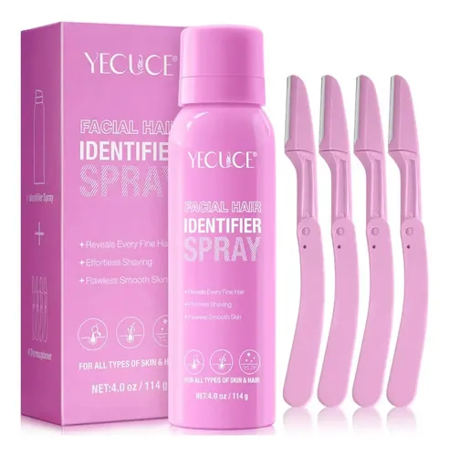 Kit De Aerosol Revelador De Vello Facial Con 4 Cuchillos Ela