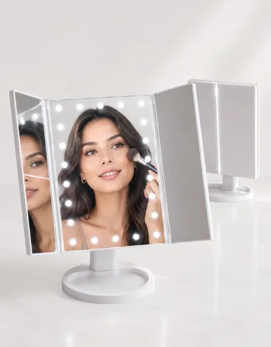 Espejo Maquillaje Giratorio 180 Pantalla Táctil Luz Led Ajus