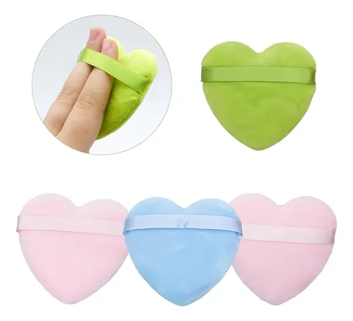 Esponja Aplicador Cosmético Doble Algodón Maquillaje Pack X4 Color A elección Tamaño de la esponja Mediana
