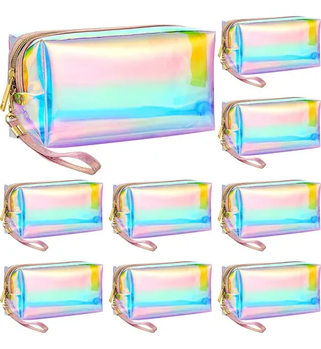 Bolsas De Maquillaje Dunzy Holográficas Iridiscentes Transpa