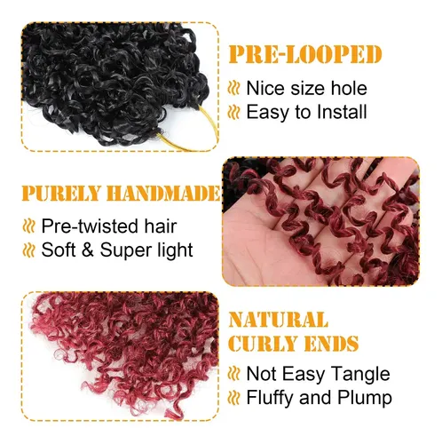 Cabello De Ganchillo Aksice Yanky Twist, 10 Pulgadas, 8 Paqu