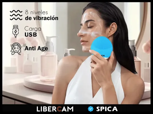 Limpiador Masajeador Facial Electrico Rostro SPICA RMAS-00 Recargable Usb Color Amarillo