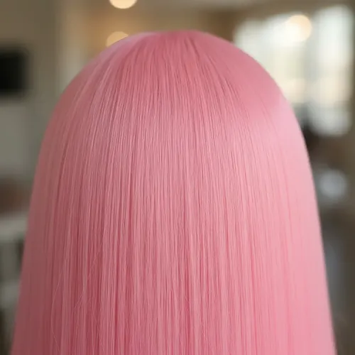 Peluca Lace Front Adiolacba Premium Símil Natural 70 Cm Tamaño De La Base Regulable Tono Rosa Chicle