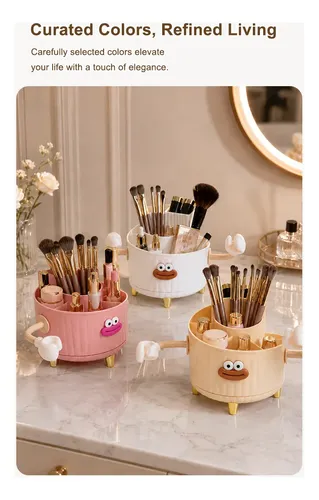 Portabrochas De Maquillaje Giratorio Infantil Rosa /z