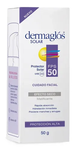 Protector Solar Dermaglós Facial Fps50 Efecto Seco X 50g