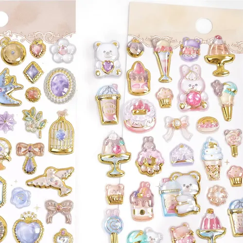 Pegatinas 3d Detalles De Con Relieve Cristalino Pegatinas Re