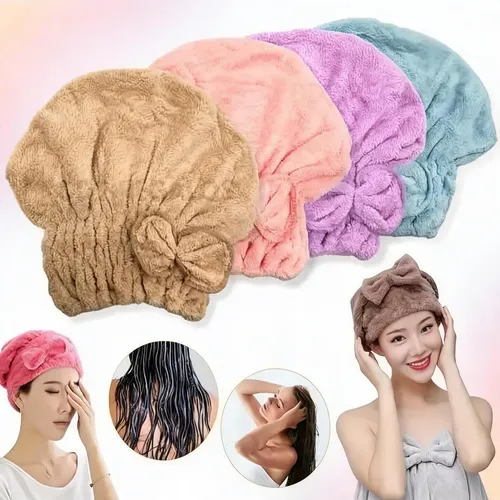 Gorro De Baño Cofia Turbante Microfibra Con Moño Seca Pelo