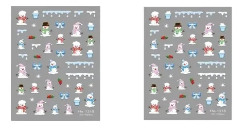 2 Calcomanías For Uñas De Navidad (diseños Festivos)