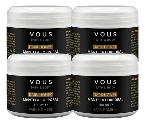 Manteca Corporal Hombre Vous Dark Honey Perfumada 100ml 4×3