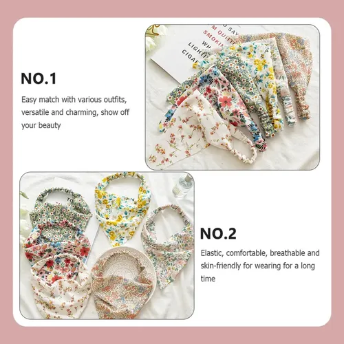 Pañuelos Elásticos Para Cabello Estampados Florales, Diadema