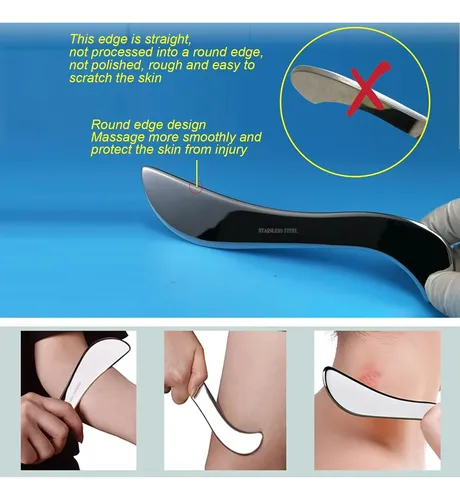Kit 6 En 1 Gua Sha Acero Inoxidable Para Masajes
