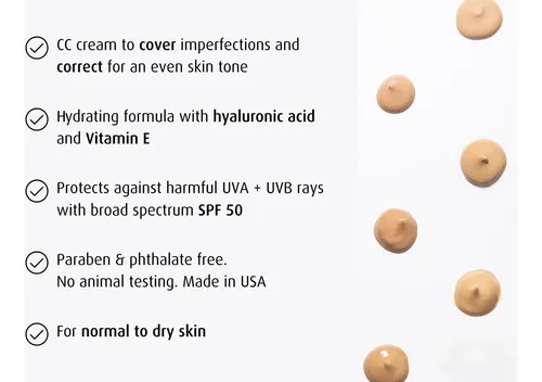 Cc Cream Lune+aster Broad Spectrum Spf 50/pa+++ Medium