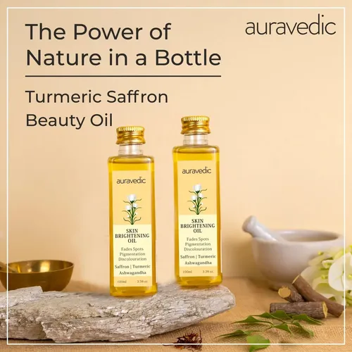 Aceite Para La Piel Auravedic Radiant Con Cúrcuma, Azafrán Y