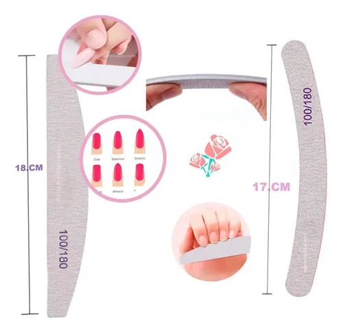 Kit Lima Para Uñas Profesionales Esculpidas Semipermanentes
