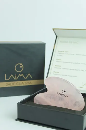 Guasha Rosa Cuarzo Masajeador Facial Corporal Laima