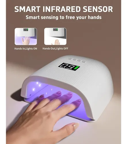 Lámpara Uv Led Meremit 72w Recargable Para Uñas Con Sensor
