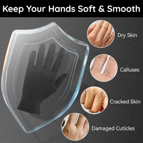 Guantes Algodón Negros Hidratantes Para Dormir 4 Pares