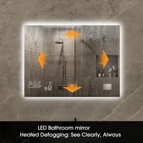 Espejo Led Baño Anti Vaho Doble Luz Wifi 80×60 Cm