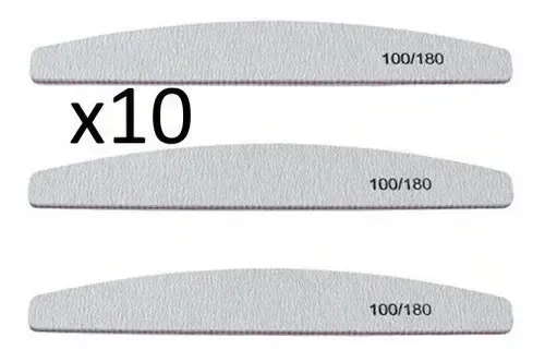 Kit 10 Limas 100/180 Esmalte Semipermanente Uñas Manos