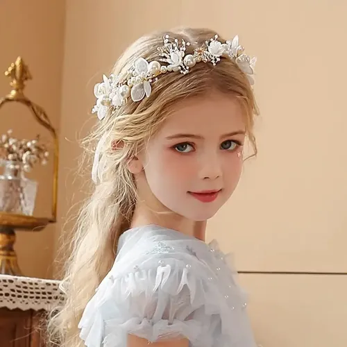 Tocado De Novia Con Corona De Flores De Princesa For Niña Qd