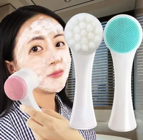 Cepillo Masajeador Exfoliante Limpieza Facial Manual 2 En 1