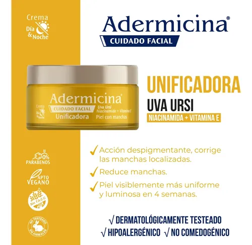 Adermicina Crema Facial Unificadora Anti-manchas 100g Madura Día/noche